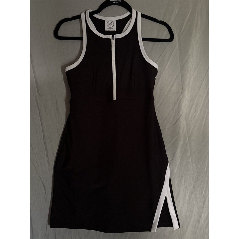 Sage Collective Black and White Athletic Dress With Shorts Women's Size S NWT